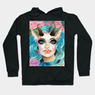 Blue Haired Goat Girl Hoodie
